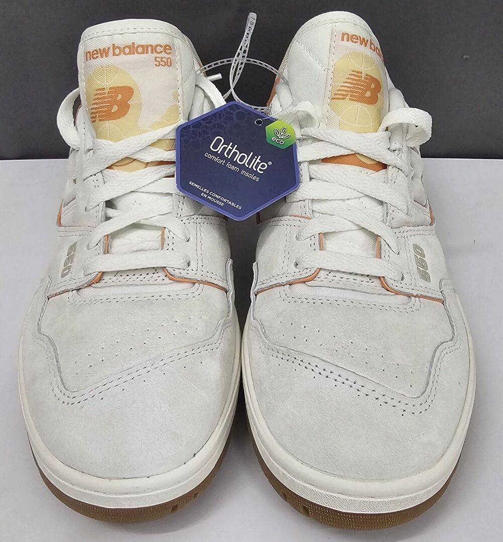 New Balance 550 Sea Salt Peach Nectar Orange Suede Gum Women's Size 10 NWOB